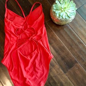 Aerie Swim Red One Piece Bathing/Swim Suit